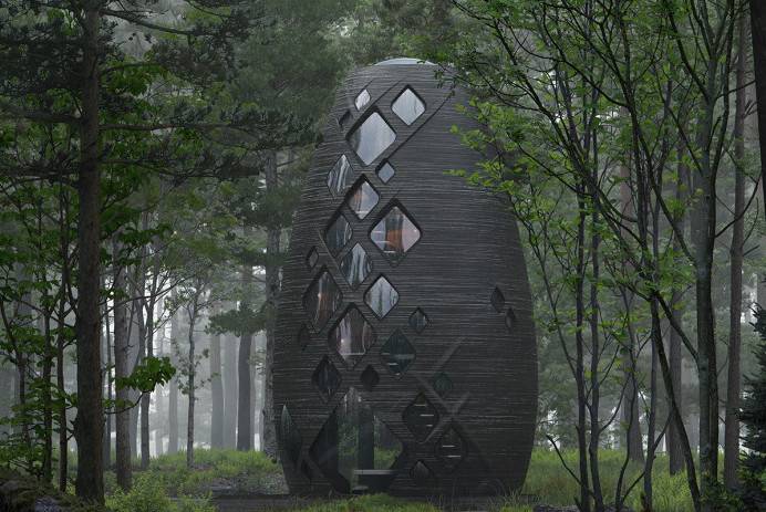 This is a rendering of TERA, a new 3D-printed house coming to New York state.